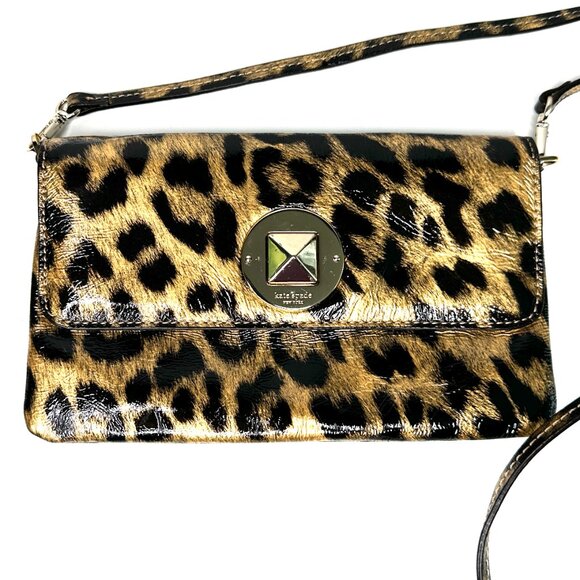 KATE SPADE | Leopard Cheetah Animal Print Crossbody | Gold Black | L141 - Picture 1 of 16